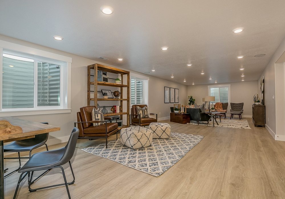 Basement turned into large open concept usable for multiple activities